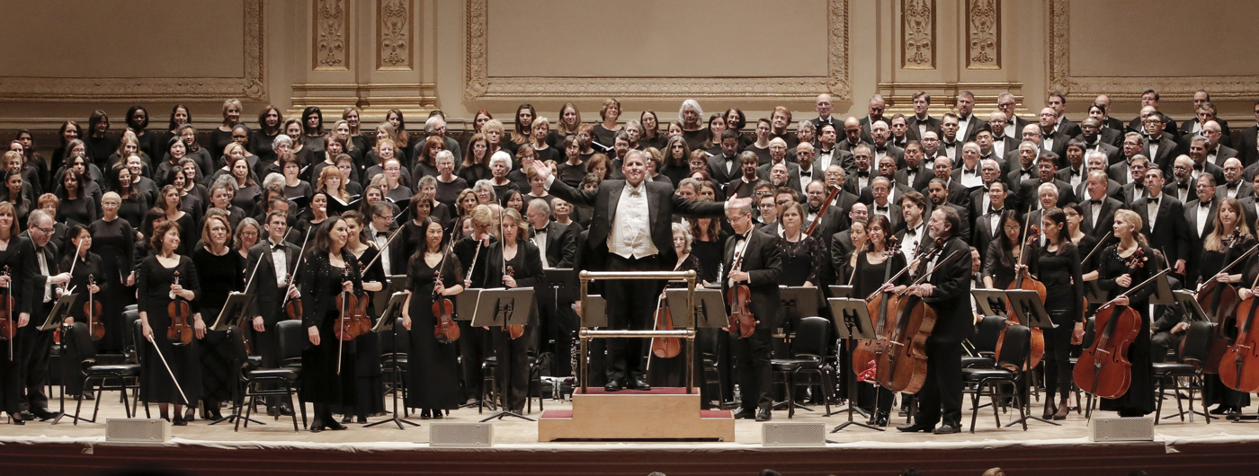 David Hayes with the NYCHORAL members and orchestra, Carnegie Hall April 2013