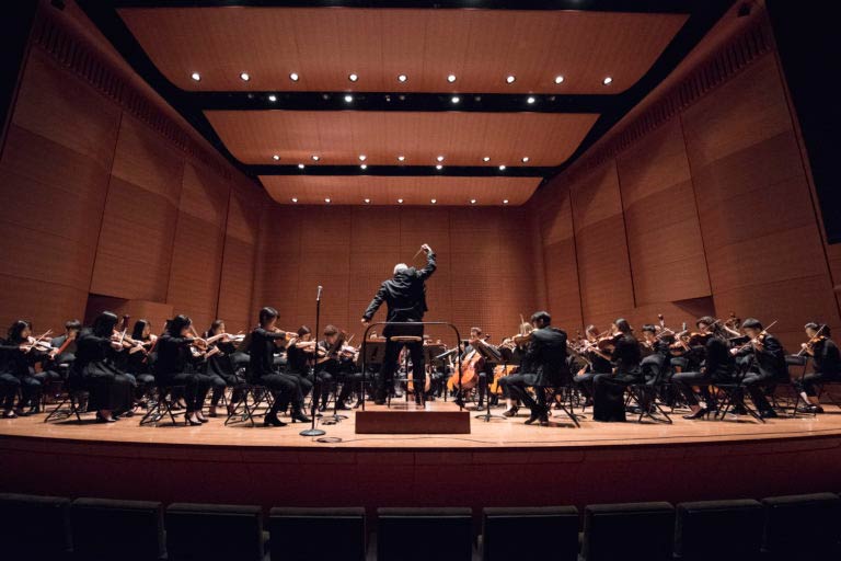 The Mannes Orchestra performing at Alice Tully Hall
